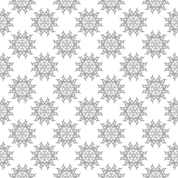 Beyaz arka plan üzerine açık gri çiçek süsleme. Tekstil ve duvar kağıtları için seamless modeli