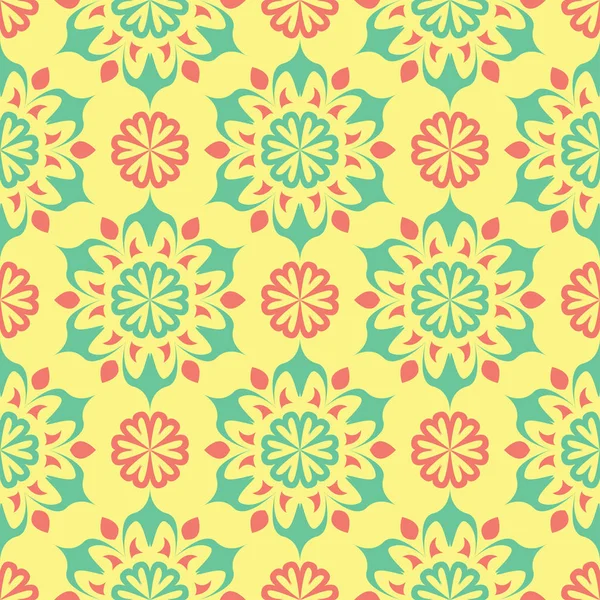 Sarı çiçek seamless modeli. Renkli arka plan duvar kağıtları, Tekstil ve kumaş için pembe ve yeşil çiçek tasarım ile
