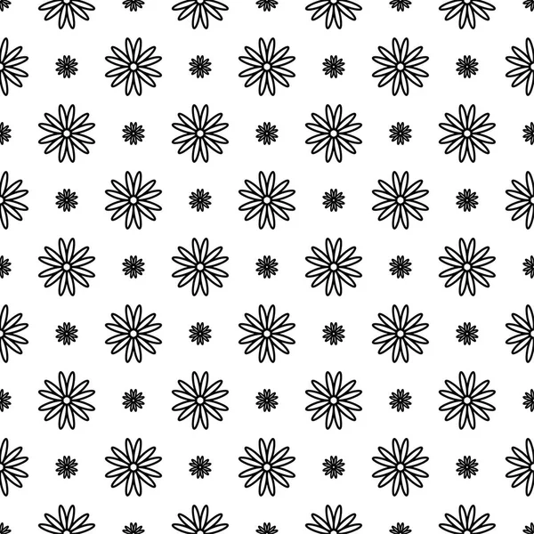 Beyaz arka planda siyah çiçek süsleme. Tekstil ve duvar kağıtları için seamless modeli