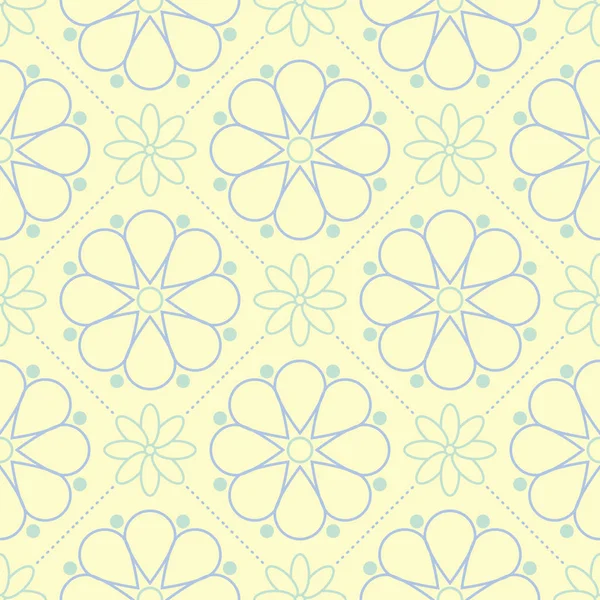 Bej renkli çiçek seamless modeli. Arka plan duvar kağıtları, Tekstil ve kumaş için mavi ve yeşil ışık çiçek öğeleri ile