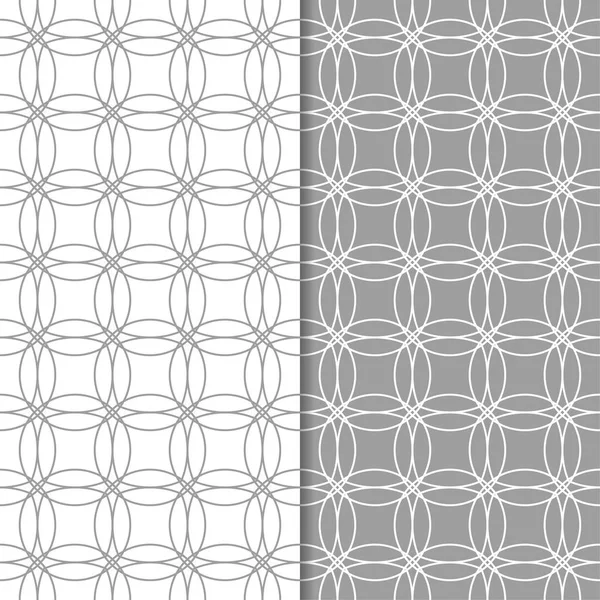 Gri ve beyaz geometrik süsler. Web, Tekstil ve duvar kağıtları için dikişsiz desen seti
