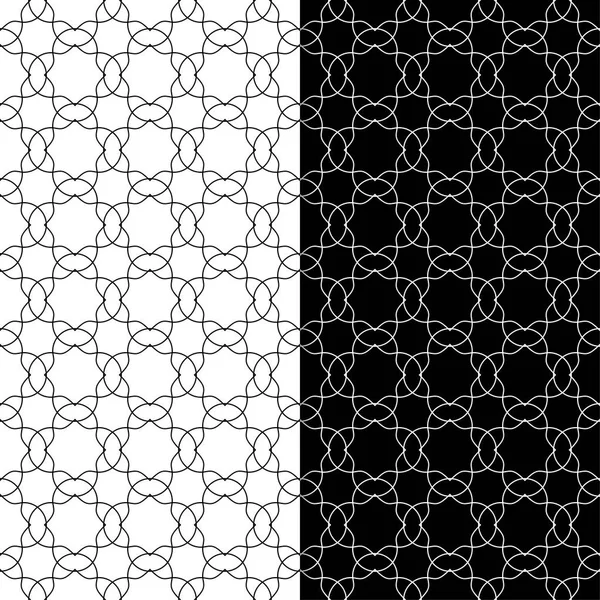 Siyah ve beyaz geometrik süsler. Web, Tekstil ve duvar kağıtları için dikişsiz desen seti