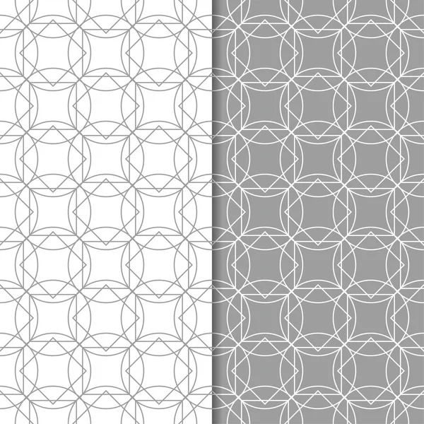 Gri ve beyaz geometrik süsler. Web, Tekstil ve duvar kağıtları için dikişsiz desen seti