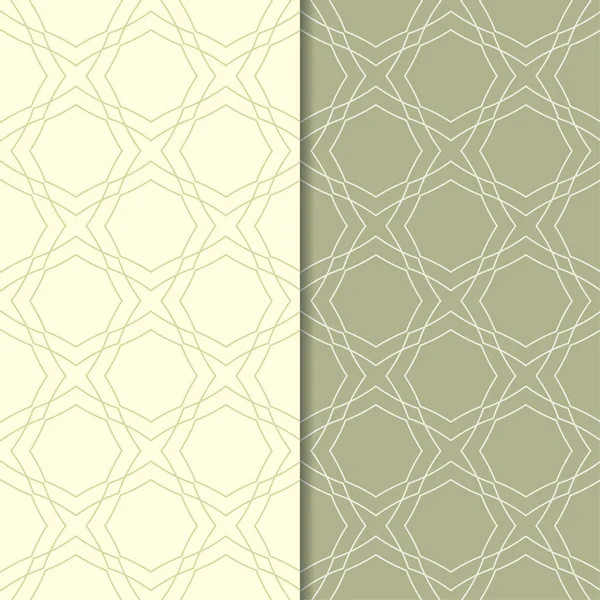 Zeytin yeşili geometrik süsler. Web, Tekstil ve duvar kağıtları için dikişsiz desen seti