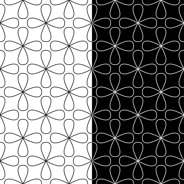 Siyah ve beyaz geometrik süsler. Web, Tekstil ve duvar kağıtları için dikişsiz desen seti