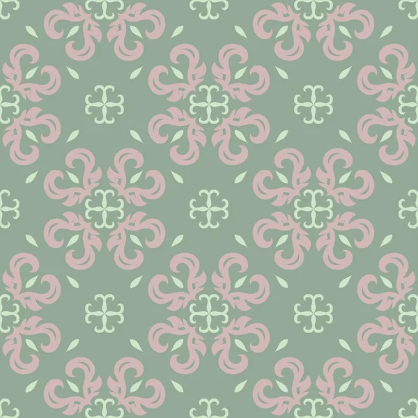 Fond Floral Vert Motif Sans Couture Avec Des Dessins Fleurs — Image vectorielle