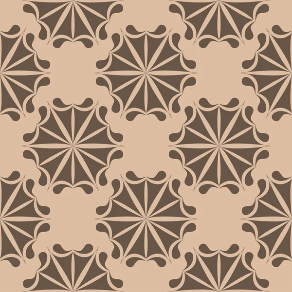 Bej renkli arka plan üzerinde kahverengi çiçek süsleme. Tekstil ve duvar kağıtları için seamless modeli