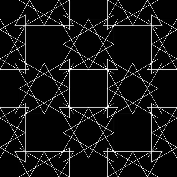 Geometrisk ornament. Svart och vitt sömlösa mönster — Stock vektor