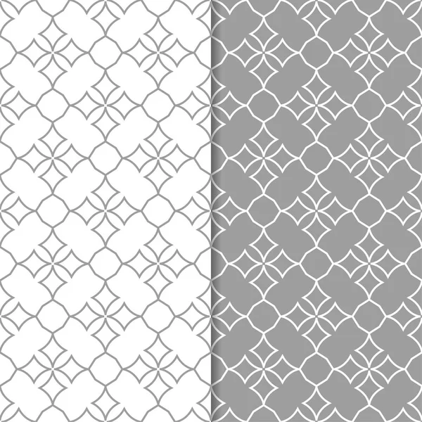 Gri ve beyaz geometrik süsler. Web, Tekstil ve duvar kağıtları için dikişsiz desen seti