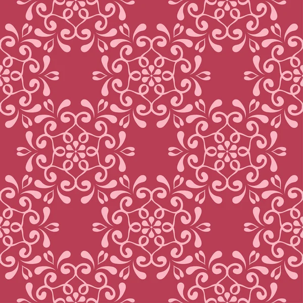 Kırmızı zemin üzerine çiçek süsleme. Tekstil ve duvar kağıtları için seamless modeli