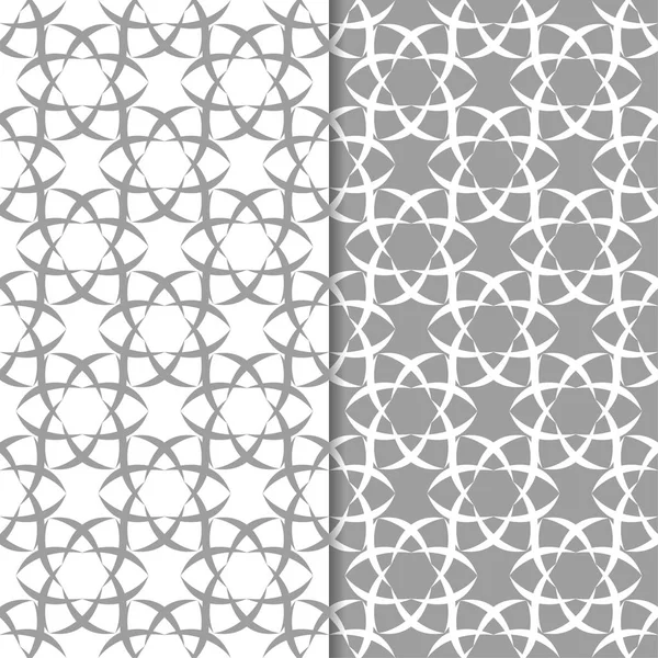 Beyaz ve gri arka plan çiçek kümesi. Tekstil ve duvar kağıtları için dikişsiz desen