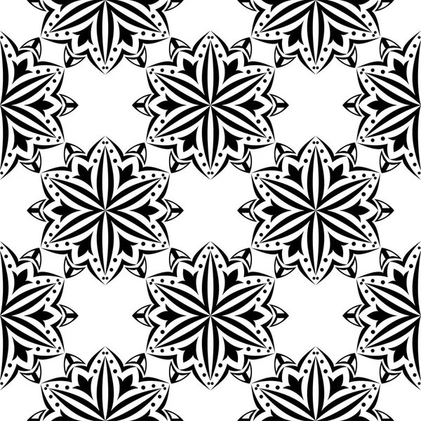 Beyaz arka planda siyah çiçek süsleme. Tekstil ve duvar kağıtları için seamless modeli