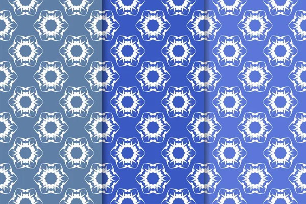 Mavi çiçekli süsler. Dikey Dikişsiz desen seti. Duvar kağıdı arka plan