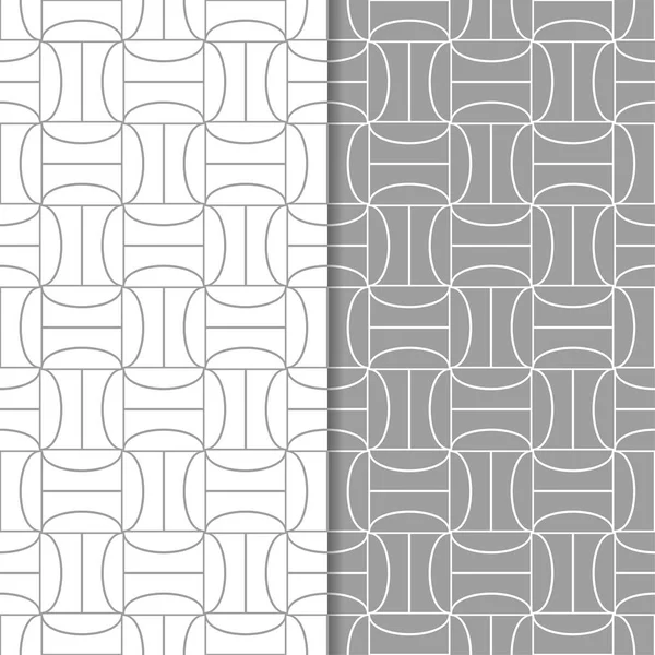 Gri ve beyaz geometrik parmak izi. Web, Tekstil ve duvar kağıtları için dikişsiz desen seti