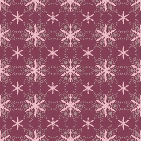 Çiçek seamless modeli. Mor kırmızı arka plan duvar kağıtları, Tekstil ve kumaş çiçek tasarım öğeleri ile