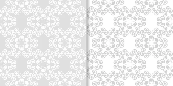 Işık gri çiçek arka planlar. Tekstil ve duvar kağıtları için dikişsiz desen seti
