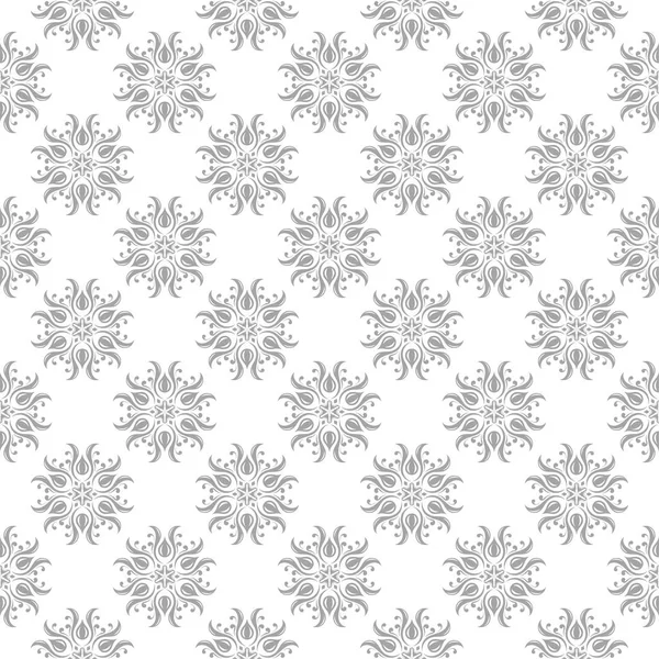 Beyaz arka plan üzerine açık gri çiçek süsleme. Tekstil ve duvar kağıtları için seamless modeli