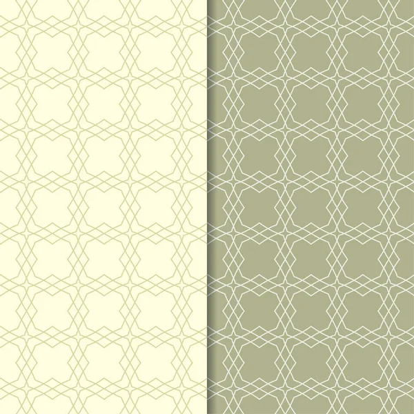 Zeytin yeşili geometrik süsler. Web, Tekstil ve duvar kağıtları için dikişsiz desen seti