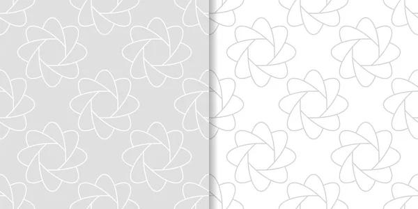 Fond Floral Gris Clair Ensemble Motifs Sans Couture Pour Textiles — Image vectorielle