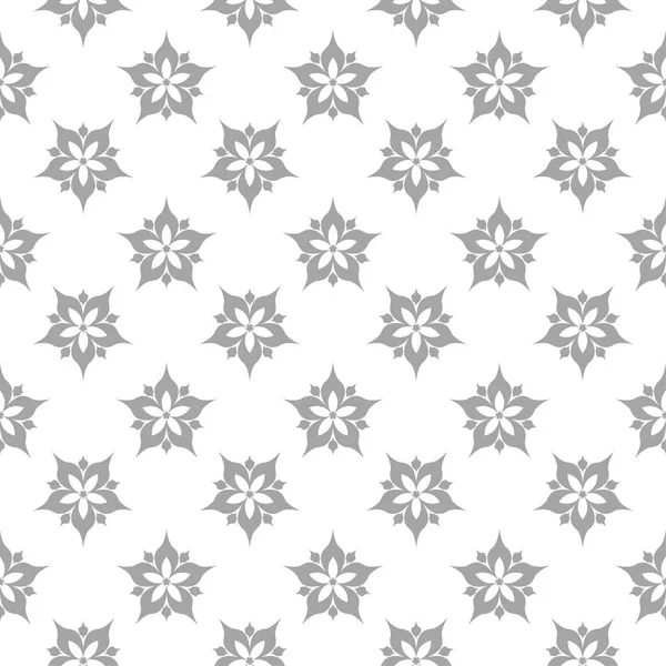 Beyaz arka plan üzerine açık gri çiçek süsleme. Tekstil ve duvar kağıtları için seamless modeli