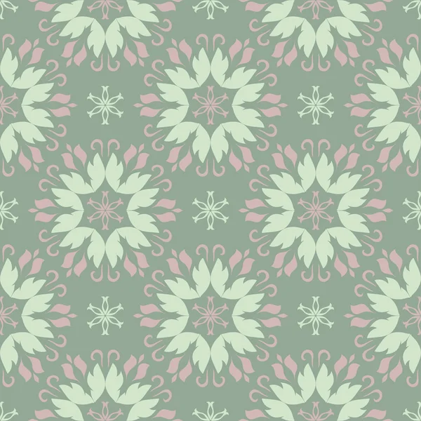 Çiçek seamless modeli. Zeytin yeşili arka plan duvar kağıtları, Tekstil ve kumaş için soluk pembe çiçek öğeleri ile
