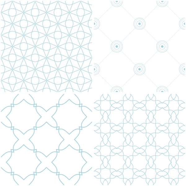Geometrik desenler. Beyaz mavi öğeleri kümesi. Sorunsuz arka planlar. Vektör çizim