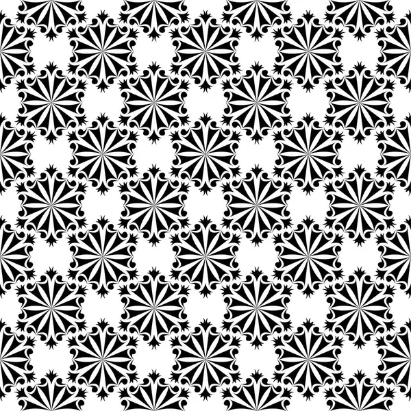 Beyaz arka planda siyah çiçek süsleme. Tekstil ve duvar kağıtları için seamless modeli