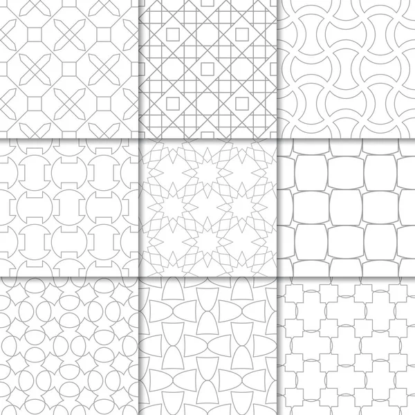 Işık gri geometrik süsler. Web, Tekstil ve duvar kağıtları için tarafsız Dikişsiz desen koleksiyonu