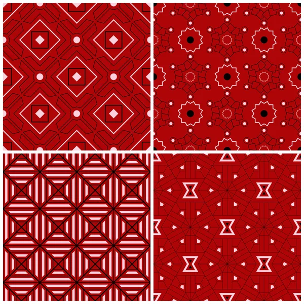 Kırmızı sorunsuz arka plan duvar kağıtları, Tekstil ve kumaş için siyah ve beyaz geometrik desenlerle