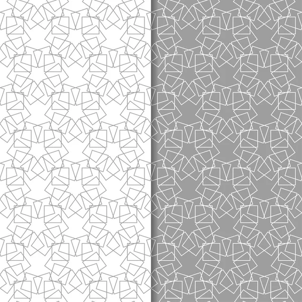 Ensemble Géométrique Gris Blanc Motifs Sans Couture Pour Toile Textile — Image vectorielle