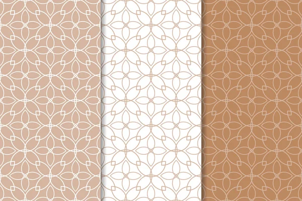 Web, Tekstil ve duvar kağıtları için dikişsiz desen kahverengi ve beyaz geometrik dizi