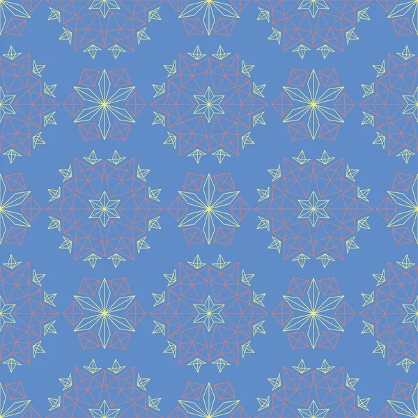 Çiçek seamless modeli. Renkli çiçek öğeleri ile mavi arka plan