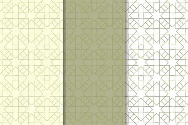 Web, Tekstil ve duvar kağıtları için dikey Dikişsiz desen zeytin yeşil ve beyaz geometrik dizi