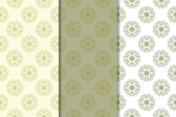 Zeytin yeşili çiçek sorunsuz süsler. Tekstil ve duvar kağıtları için dikey desenleri
