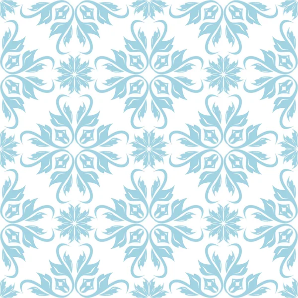 Desenho Floral Azul Sobre Fundo Branco Padrão Sem Costura Para — Vetor de Stock