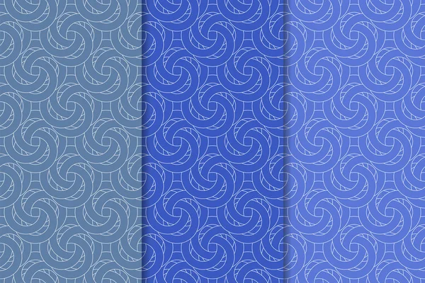 Mavi geometrik süsler. Web, Tekstil ve duvar kağıtları için dikey Dikişsiz desen seti
