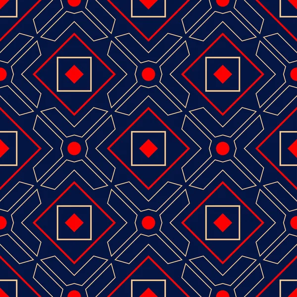 Geometrik seamless modeli. Renkli kırmızı bej ve mavi arka plan duvar kağıtları, Tekstil ve kumaş için