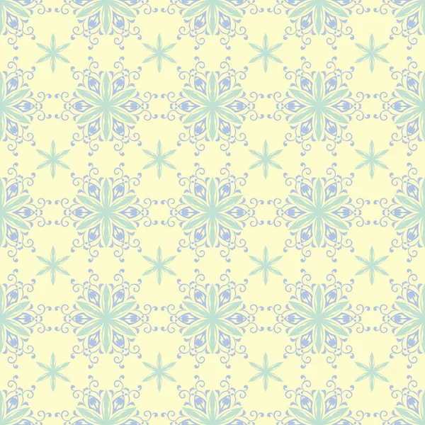 Bej renkli çiçek seamless modeli. Arka plan duvar kağıtları, Tekstil ve kumaş için mavi ve yeşil ışık çiçek öğeleri ile