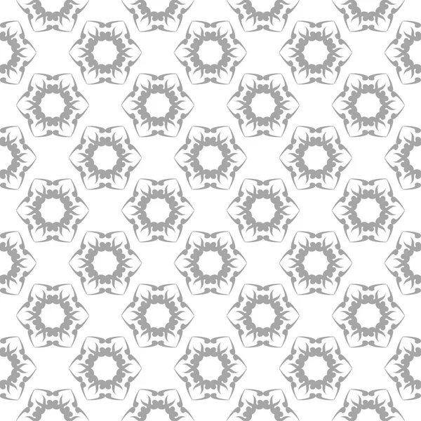 Hellgrauer Und Weißer Blumenschmuck Nahtloses Muster Für Textilien Und Tapeten — Stockvektor