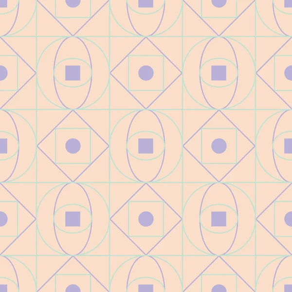 Geometrik seamless modeli. Bej renkli arka plan duvar kağıtları, Tekstil ve kumaş için mor ve mavi öğeleri ile