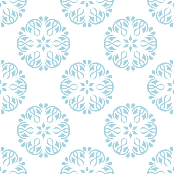 Hafif mavi ve beyaz çiçek süsleme. Tekstil ve duvar kağıtları için seamless modeli
