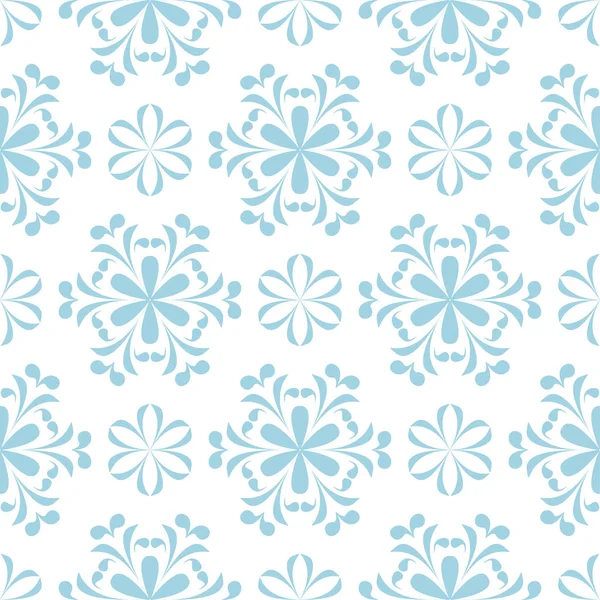 Beyaz zemin üzerine mavi çiçek süsleme. Tekstil ve duvar kağıtları için seamless modeli