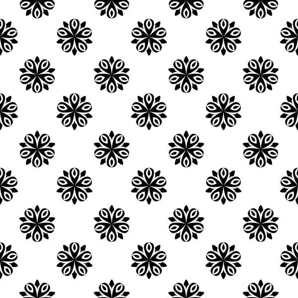 Beyaz arka planda siyah çiçek süsleme. Tekstil ve duvar kağıtları için seamless modeli