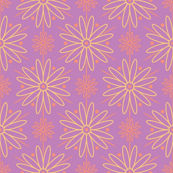 Çiçek seamless modeli. Tekstil ve duvar kağıtları için renkli tasarımı ile parlak mor arka plan