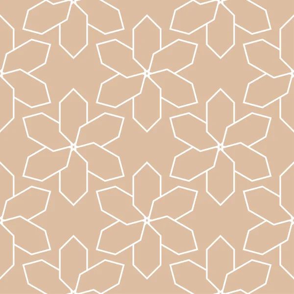 Geometrische Sieraad Beige Wit Naadloze Patroon Voor Web Textiel Achtergronden — Stockvector