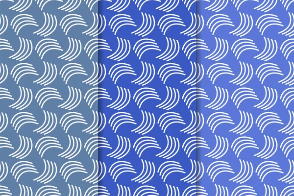 Web, Tekstil ve duvar kağıtları için geometrik Dikişsiz desen mavi seti