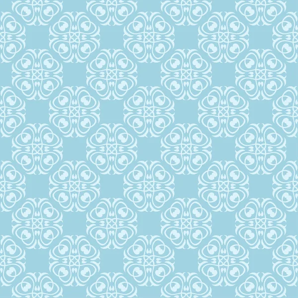 Mavi zemin üzerine beyaz çiçek desenli. Tekstil ve duvar kağıtları için sorunsuz süsleme