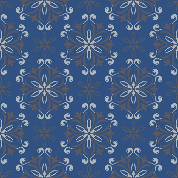 Fond Sans Couture Motif Floral Bleu Gris Pour Papiers Peints — Image vectorielle