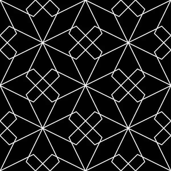 Ornement Monochrome Géométrique Noir Blanc Modèle Sans Couture Pour Toile — Image vectorielle