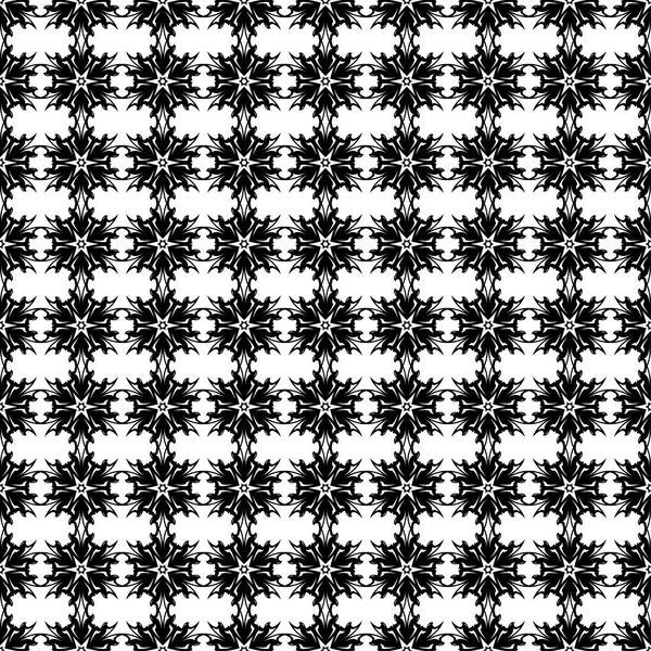 Beyaz arka planda siyah çiçek süsleme. Tekstil ve duvar kağıtları için seamless modeli